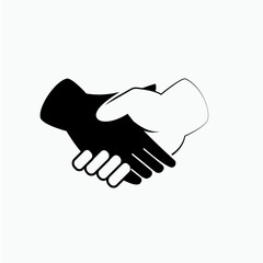 Hand Shake Icon.  Deal, Agree.Friendship, Brotherhood. Greeting Symbol  - Vector. 