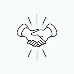 Hand Shake Icon.  Deal, Agree.Friendship, Brotherhood. Greeting Symbol  - Vector. 