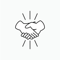 Hand Shake Icon.  Deal, Agree.Friendship, Brotherhood. Greeting Symbol  - Vector. 