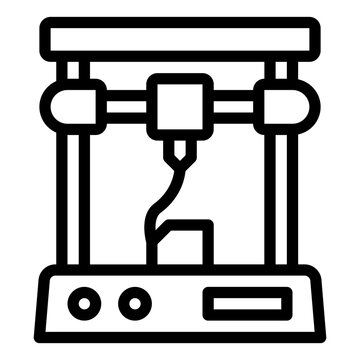 black outline 3d printer printing object clip art preview