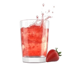 Strawberry Juice PNG Cutout, Generative AI