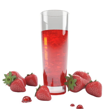 Strawberry Juice PNG Cutout, Generative AI