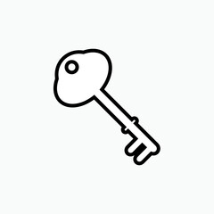 Key Icon - Vector, Sign and Symbol for Design, Presentation, Website or Apps Elements. 