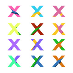 Obraz premium Doodle Multiplication sign set clipart PNG mathematical symbol wrong mark illustration with colorful colors that can be use for social media, sticker, wallpaper, decoration, card, e.t.c.