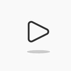 Play Icon. Video, Multimedia.  Applied as a Trendy Symbol for Design Elements, Presentations, and Web Apps - Vector.        