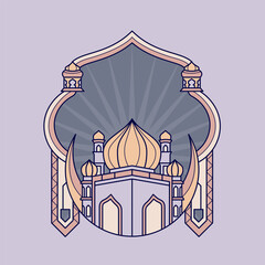 Shines Mosque with elegant moon frame