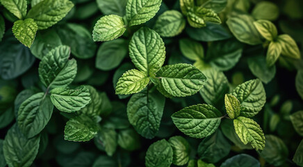 Green leaves. wallpaper background for desktop web design for ads and copy space print. Generative AI.