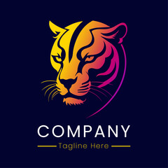 gradient panther logo logo design template