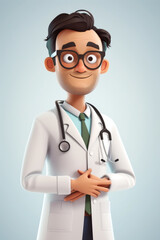 Fototapeta premium 3D doctor medical online consultation avatar healthcare expert icon vector smiling therapist. 
