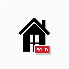 Sold Out Property. Object, Target. Chosen Building Symbol for Info Graphics, Design Elements, Websites, Presentation and Application - Vector.