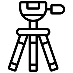 tripod icon illustration design with outline