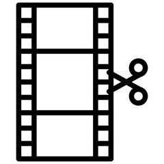 video editing icon illustration design with outline