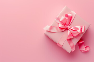 Elegant Pink Gift Box on Matching Background