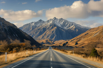 Fototapeta premium The road leading to a mountain