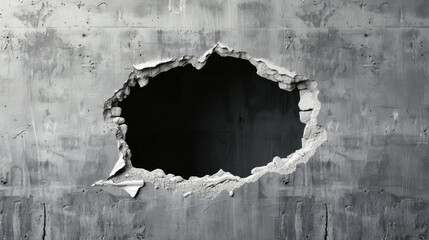 Intriguing scene of a wall with a unique hole, offering a glimpse into the unknown, Ai Generated.