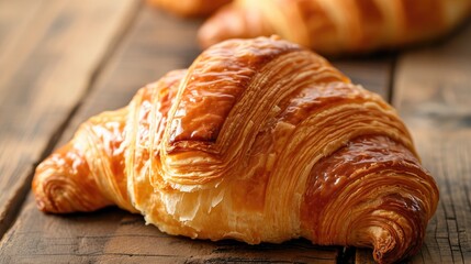 croissant, layers of delicate pastry, a culinary masterpiece, Ai Generated.