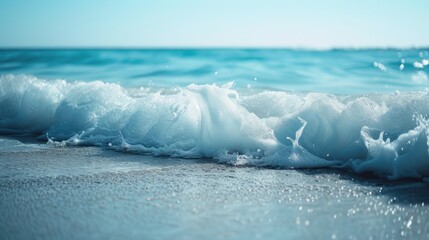 Clean ocean waves rolling, a soothing and rhythmic display of nature's serenity, Ai Generated.