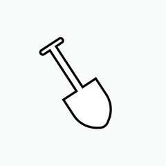 Shovel Icon. Gardening,Trowel. Dig Tool Symbol - Vector.