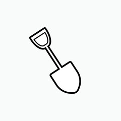 Shovel Icon. Gardening,Trowel. Dig Tool Symbol - Vector.