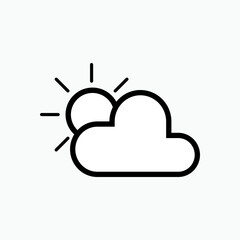 Sun and Cloud Icon. Weather Element  Symbol for Design and Websites, Presentation or Apps Element.