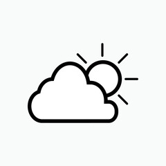 Sun and Cloud Icon. Weather Element  Symbol for Design and Websites, Presentation or Apps Element.