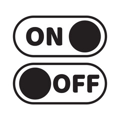 On and Off switch icon set. Toggle switch icon for mobile concept and web design isolated in white background. On and Off symbol vector illustration eps10.