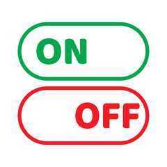 On and Off switch icon set. Toggle switch icon for mobile concept and web design isolated in white background. On and Off symbol vector illustration eps10.