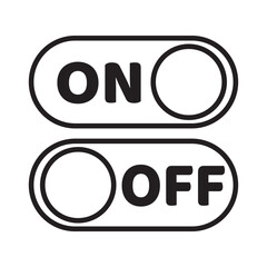 On and Off switch icon set. Toggle switch icon for mobile concept and web design isolated in white background. On and Off symbol vector illustration eps10.