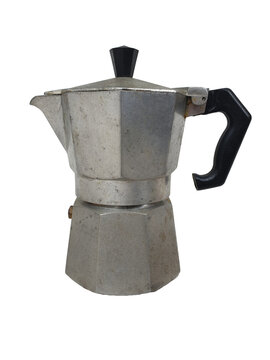 old moka pot coffee maker, stovetop espresso maker