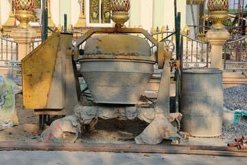 cement mixer in building construction