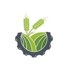 lawn land gear logo design vector,editable eps 10.