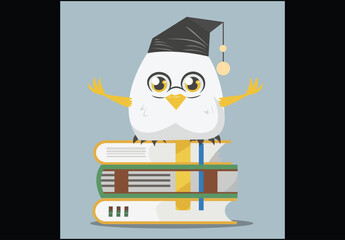owl teacher with books