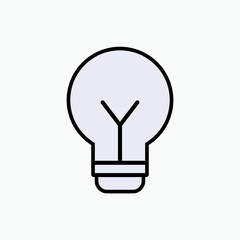 Lightbulb Icon. Idea, Innovative. Electricity Symbol - Vector.   