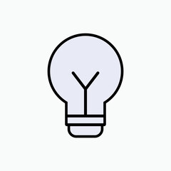 Lightbulb Icon. Idea, Innovative. Electricity Symbol - Vector.   