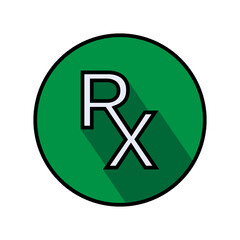 Fototapeta premium RX Medicine Icon. Drugs Prescription Symbol - Vector.. Applied as a Trendy Symbol for Design Elements, Presentations, and Web Apps. 