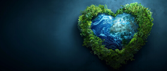 Fototapeta premium Heart shaped planet. 