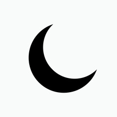 Crescent Moon Icon. Astronomy Element Symbol  - Vector. © Puji