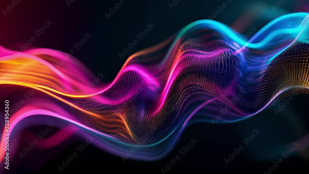 Wall mural the otherwise invisible sound waves are brought to life in a rainbow of colors adding a dynamic visu