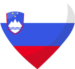 Slovenia flag heart 3D style.