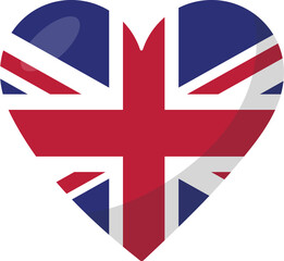 UK flag heart 3D style.