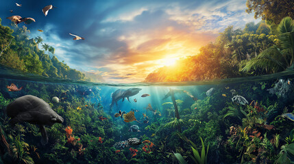 Obraz premium Eco Melody: Illustrating the Importance of Biodiversity