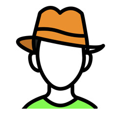 people avatar icon on colour
