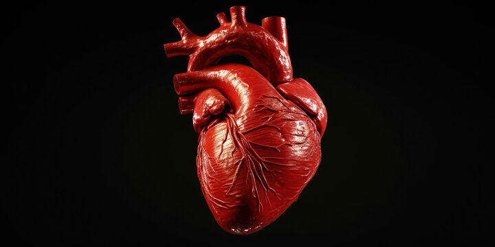 Human Heart On A Black Background For Wallpaper And Graphic Solutions Created Using Artificial Intelligence