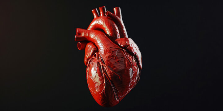 Human Heart On A Black Background For Wallpaper And Graphic Solutions Created Using Artificial Intelligence