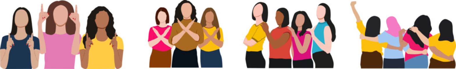 Different Nationalities Women Holding Flowers for a Happy Women's Day