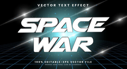 Space War 3D Editable Text Effect Template with Shining space theme © Vectorflow Studio