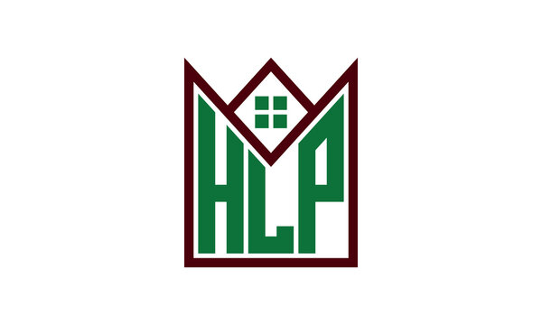 HLP initial letter real estate builders logo design vector. construction ,housing, home marker, property, building, apartment, flat, compartment, business, corporate, house rent, rental, commercial