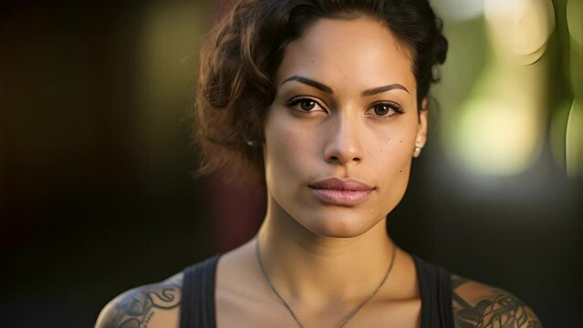 A Pacific Islander woman in her thirties, she wears her tattoos as her cultural identity while challenging the preconceived notions of beauty, race, and class, she adds volume to the discussion