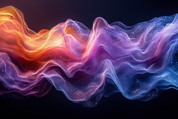 Obraz premium Colorful Lines Waves Artistic Wallpaper AI
