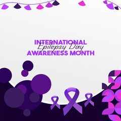 International Epilepsy Day illustration with Geometry design. Raising awareness about epilepsy and the urgent need for improved treatment, and better care. Epilepsy Day background in purplish colors